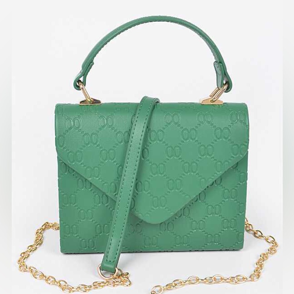 Gold Chain Logo Quilted Convertible Purse Bag - Picture 3 of 4